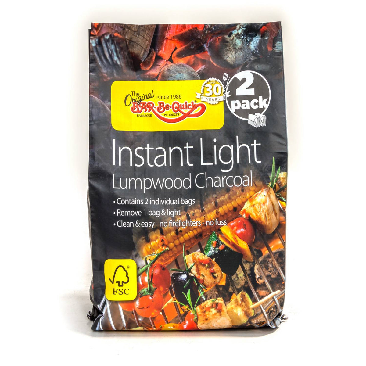 Bar-Be-Quick instant lighting charcoal 2pk (British brand)