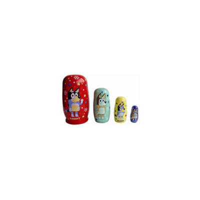Bluey wooden nesting characters set of 4 (British brand)
