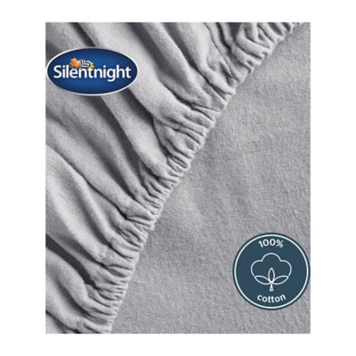 Silentnight grey brushed cotton fitted sheet king (British brand)