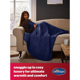 Silentnight luxury heated throw in navy, UK version