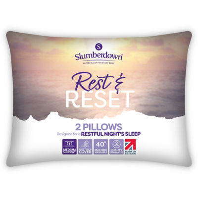 Slumberdown Rest & Reset pillow pair 74x48cm, UK version