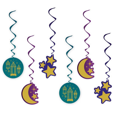 Eid Swirl Decorations 12pk 60cm hanging, UK version