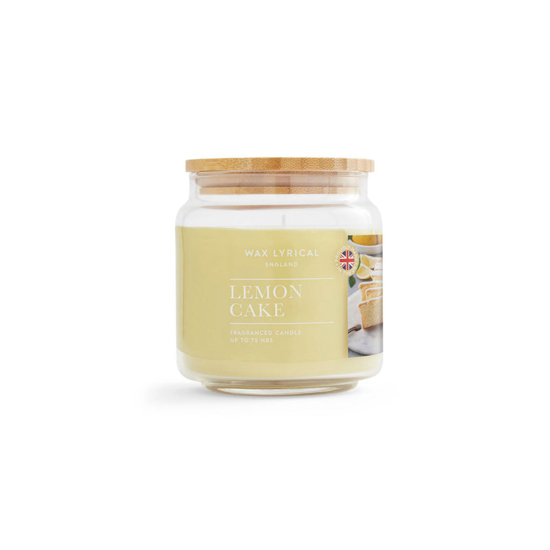 Wax Lyrical Lemon Cake medium jar candle, imported from the UK