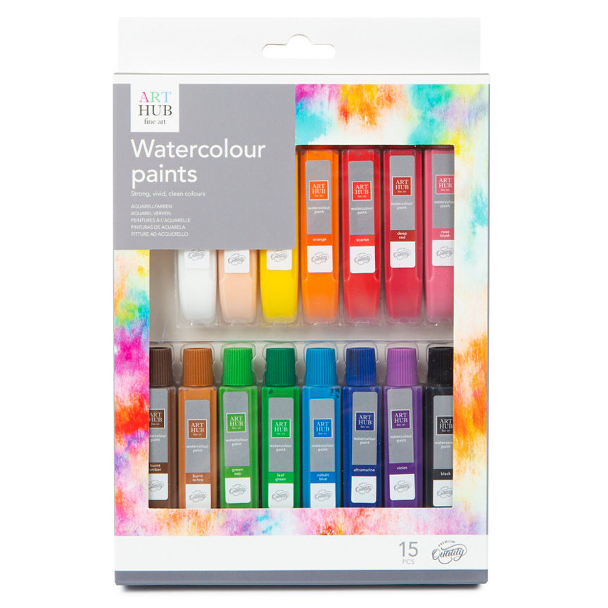 Art Hub Watercolour Paints 10ml - 15 Pack GOODS ASDA   