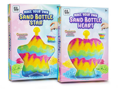 Sand Bottle Art Heart or Stars Creative Kit for Children Age 3+