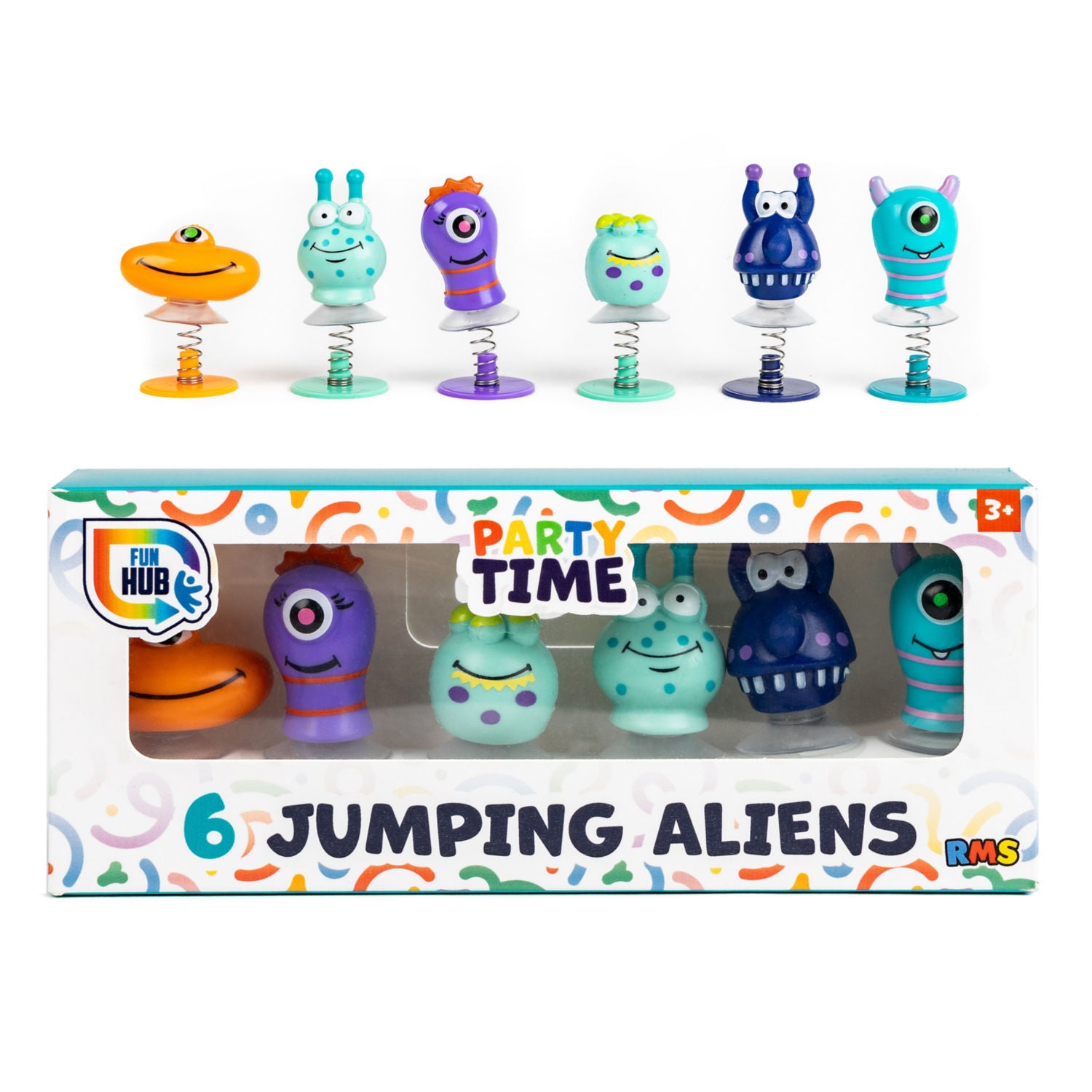 RMS Jumping Aliens pack of 6 party toys, imported from the UK