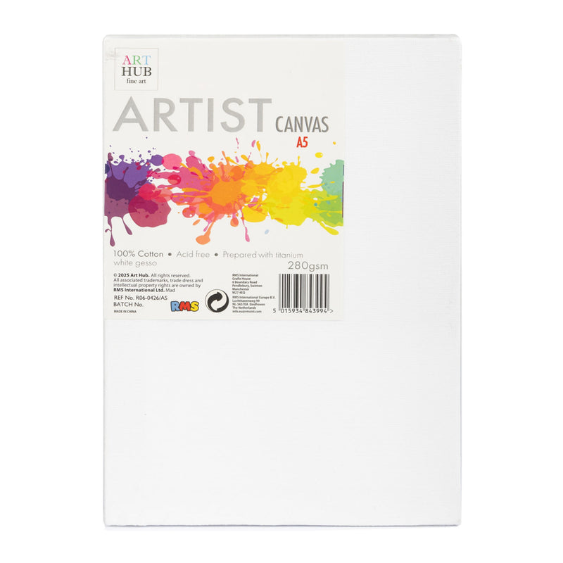 Art Hub A5 art canvas for painting (British brand)