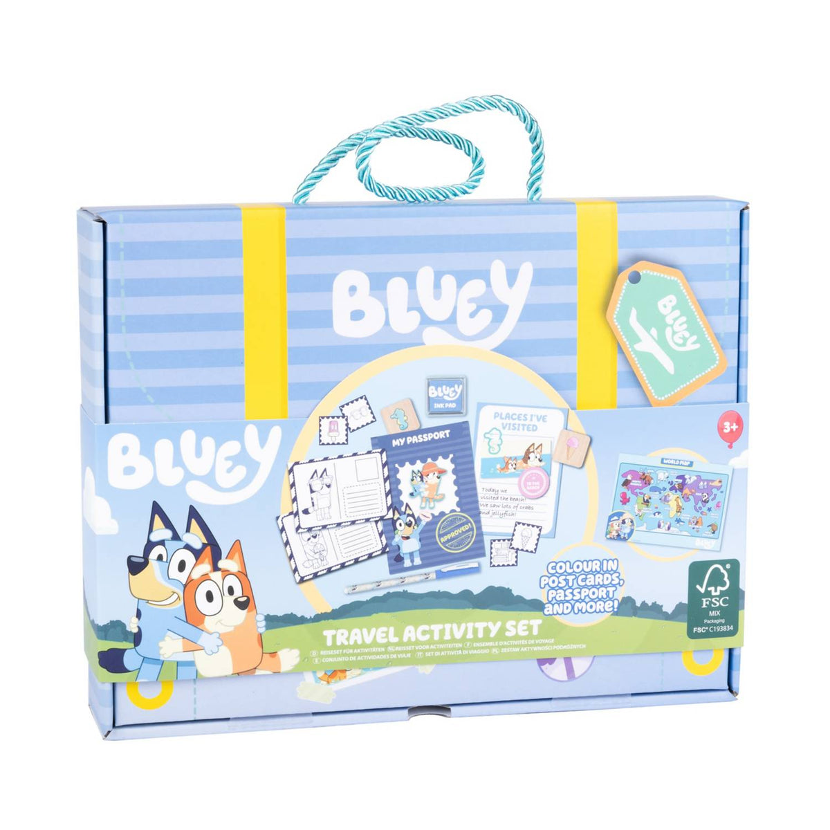 Bluey travel activity set with carry case (British brand)
