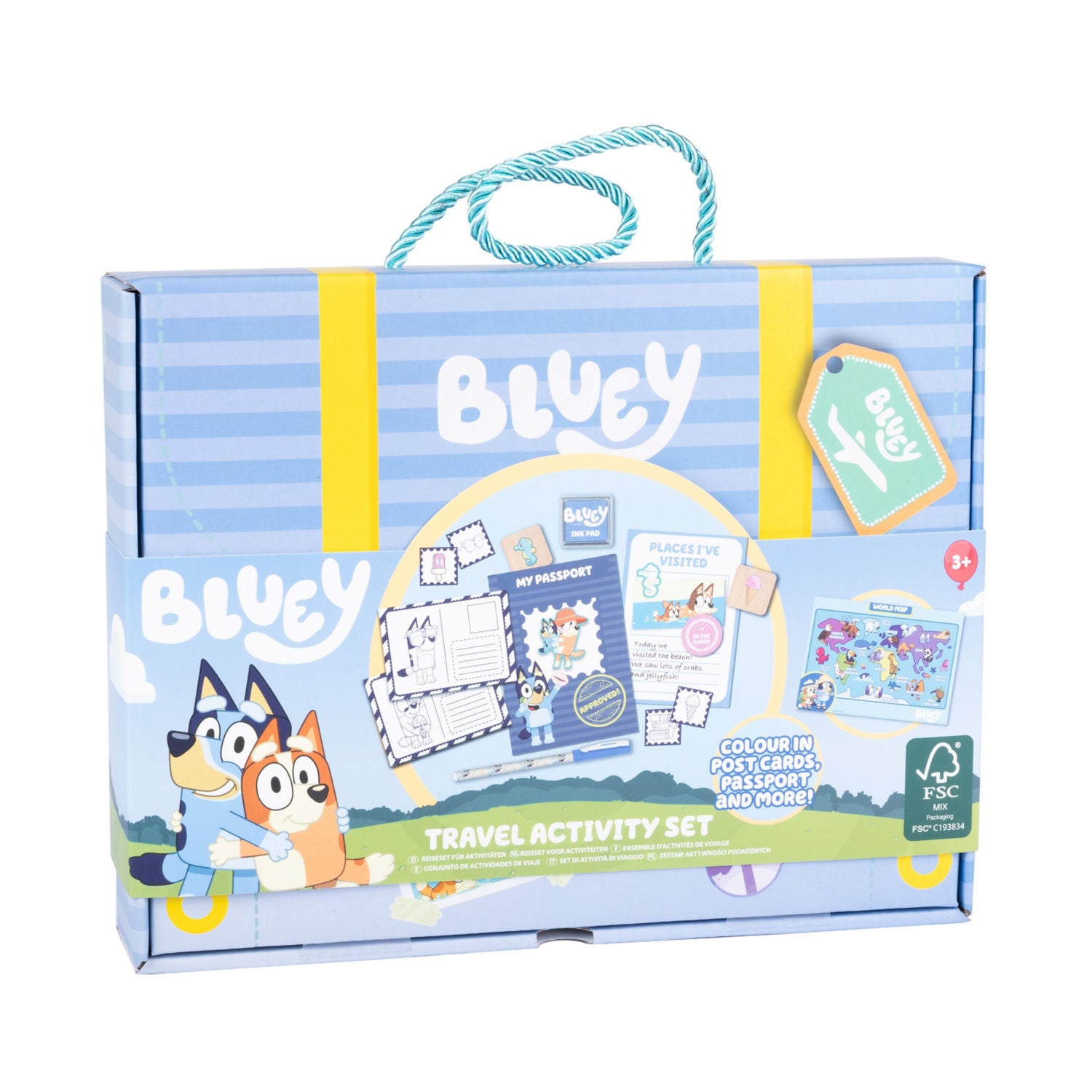Bluey travel activity set with carry case (British brand)
