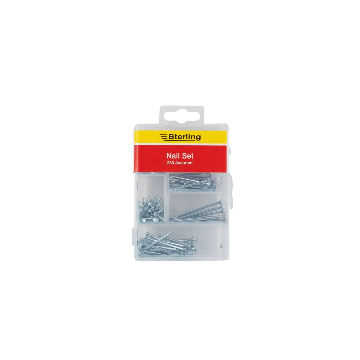 Sterling assorted nail set 230 piece in plastic box, UK version