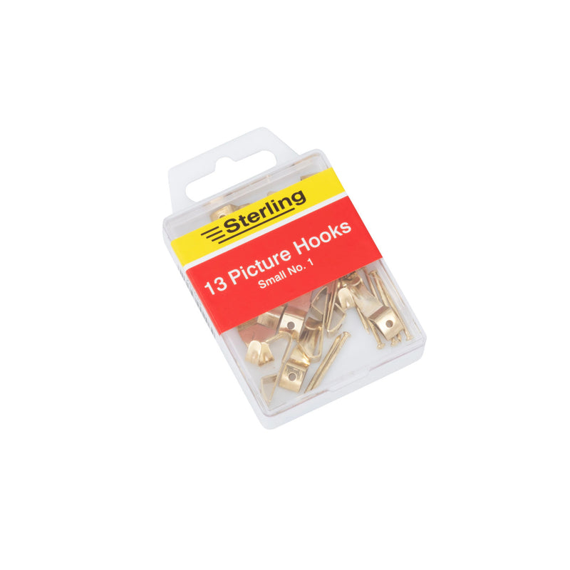 Sterling small no. 1 picture hooks pack of 13 (British brand)