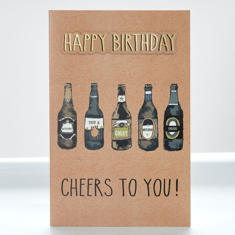 George Home birthday card beer bottle design - British product