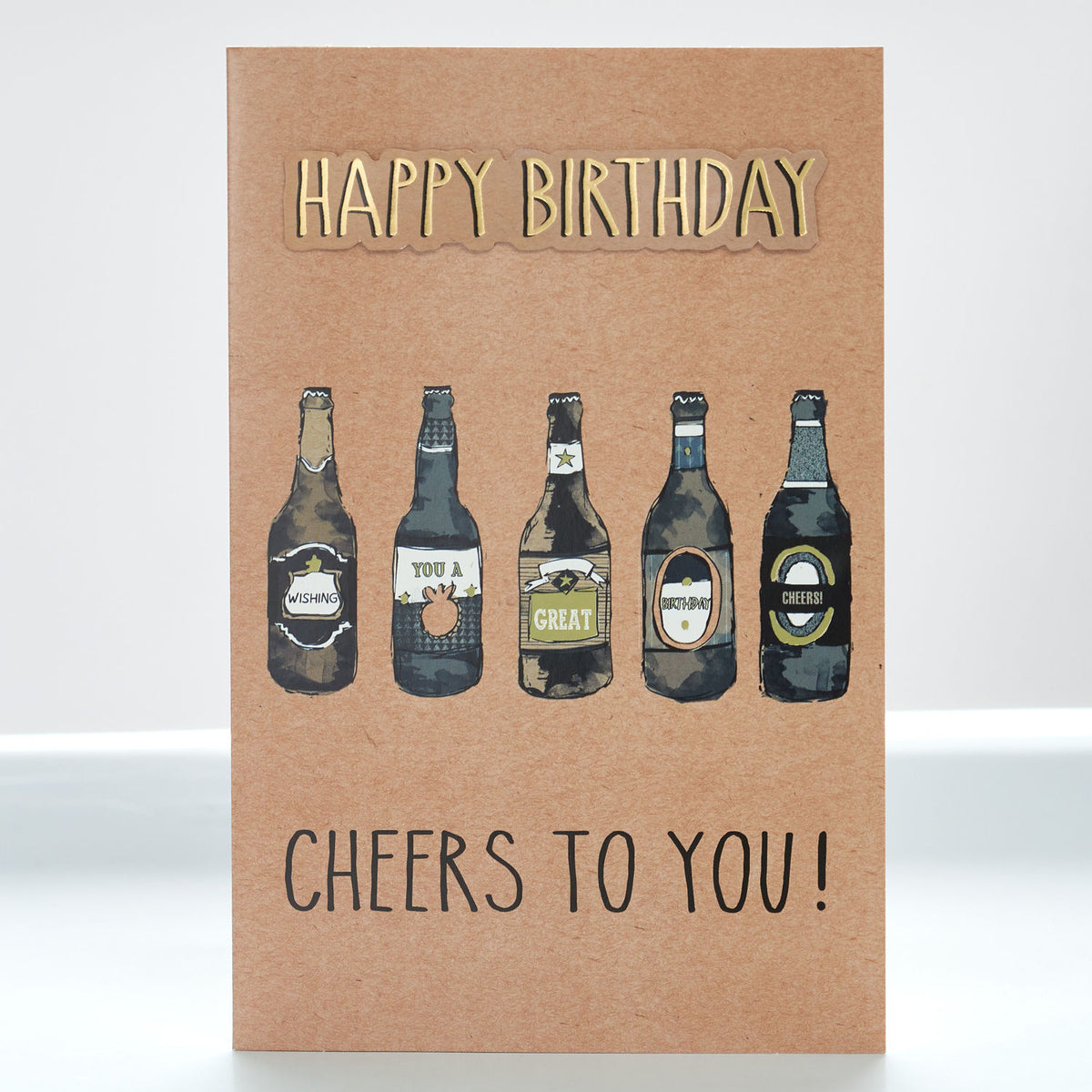 George Home birthday card beer bottle design - British product
