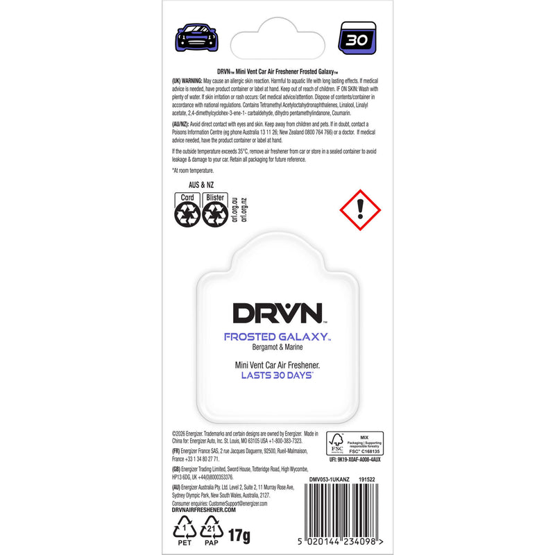 DRVN Frosted Galaxy car vent air freshener, UK version