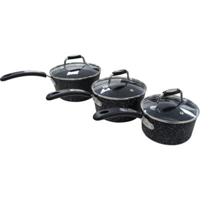 Scoville Neverstick 3 piece saucepan set (British brand)