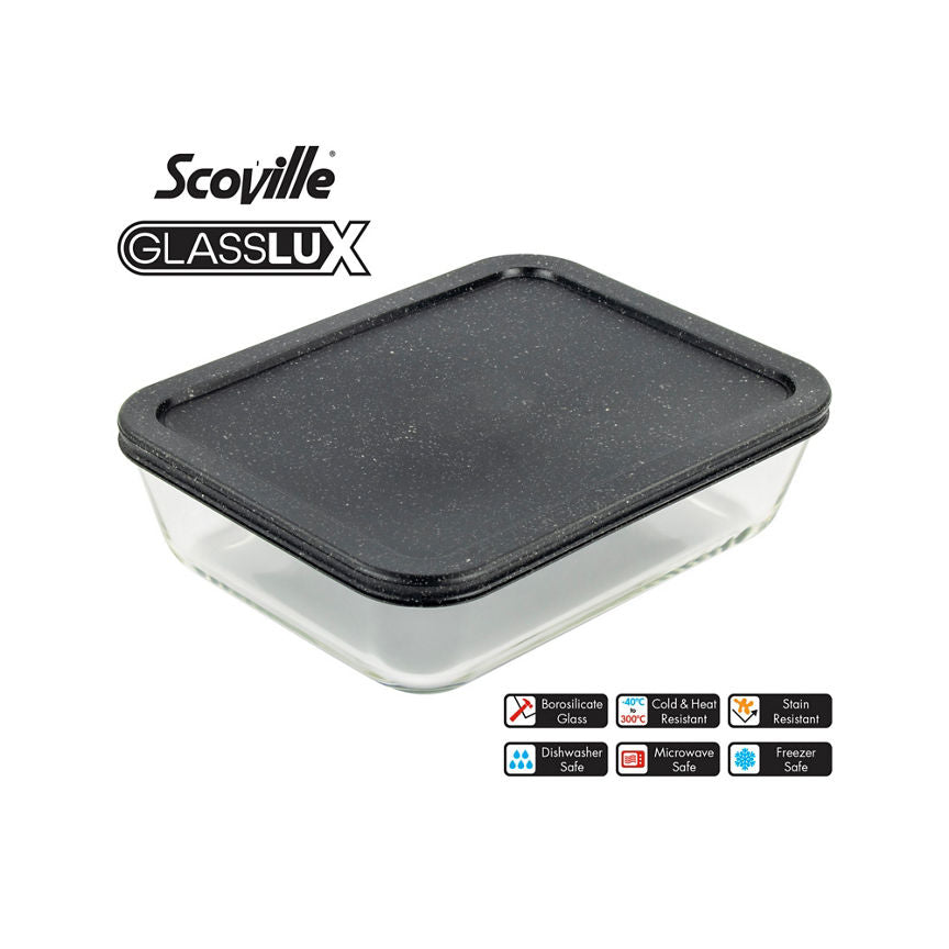 Scoville Glasslux 1.4L Rectangular Dish With Lid