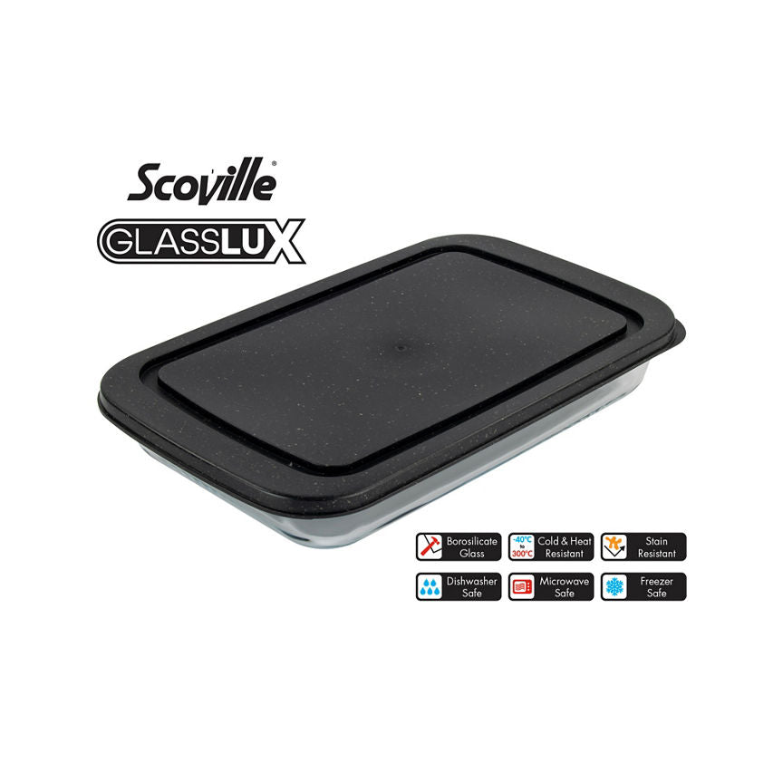 Scoville Glasslux 2.2L Rectangular Dish With Lid GOODS ASDA   