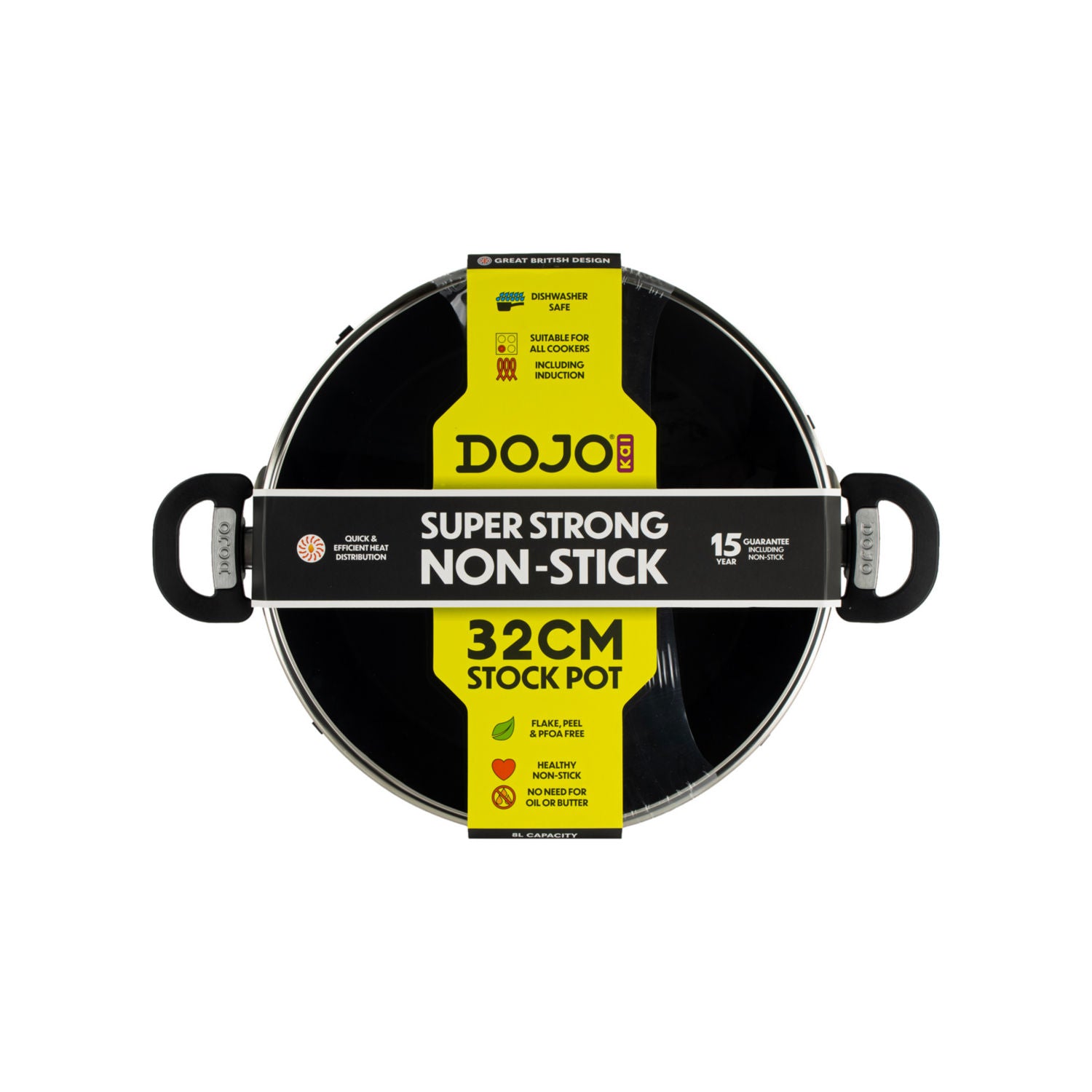 Dojo Kai 32cm stock pot with lid, imported from the UK
