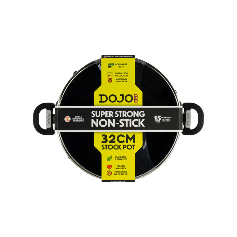 Dojo Kai 32cm stock pot with lid, imported from the UK