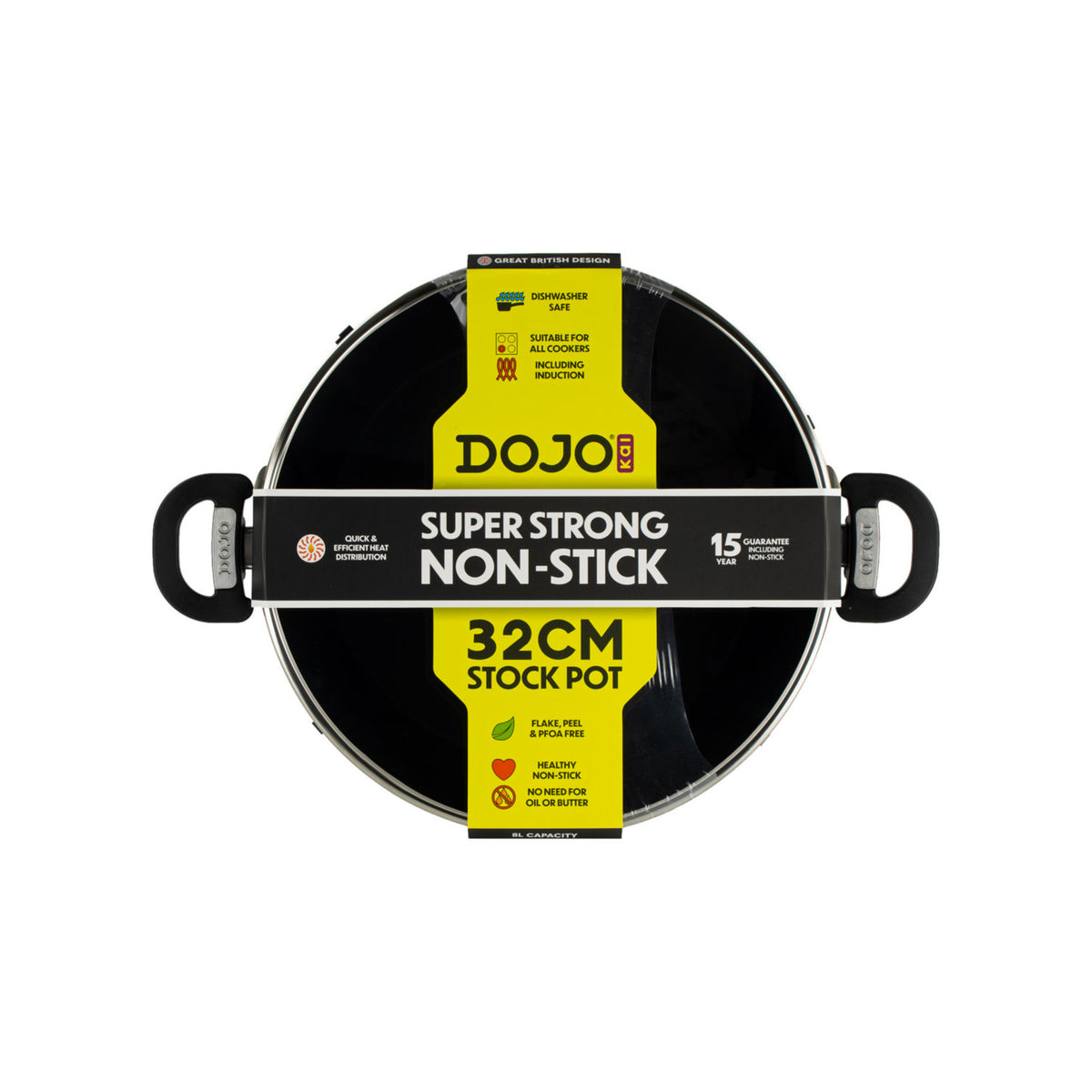 Dojo Kai 32cm stock pot with lid, imported from the UK