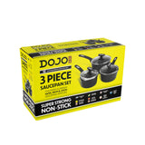 Dojo Kai 3 piece saucepan set with strainer lids - British product