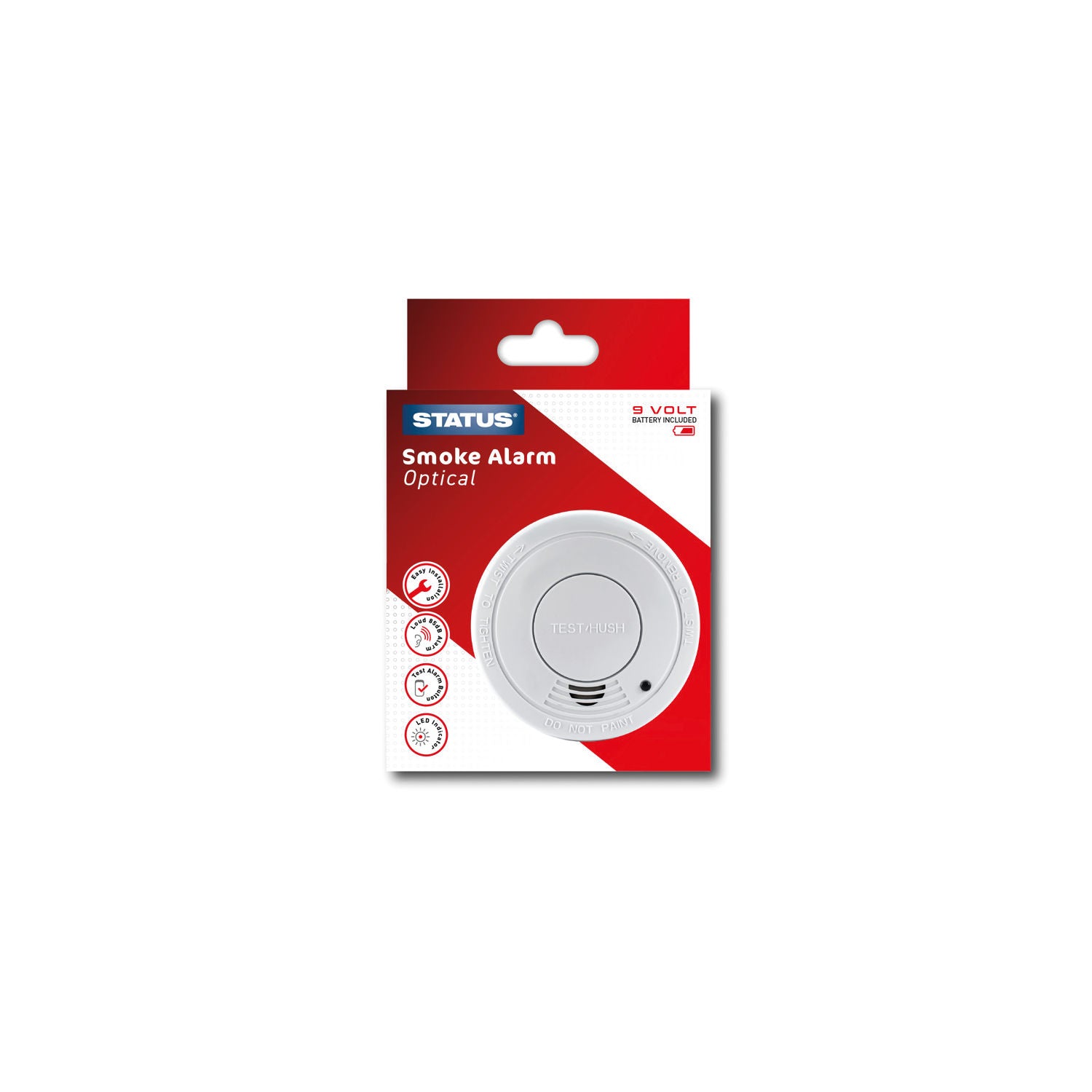 Status smoke alarm optical 9V battery unit (British brand)