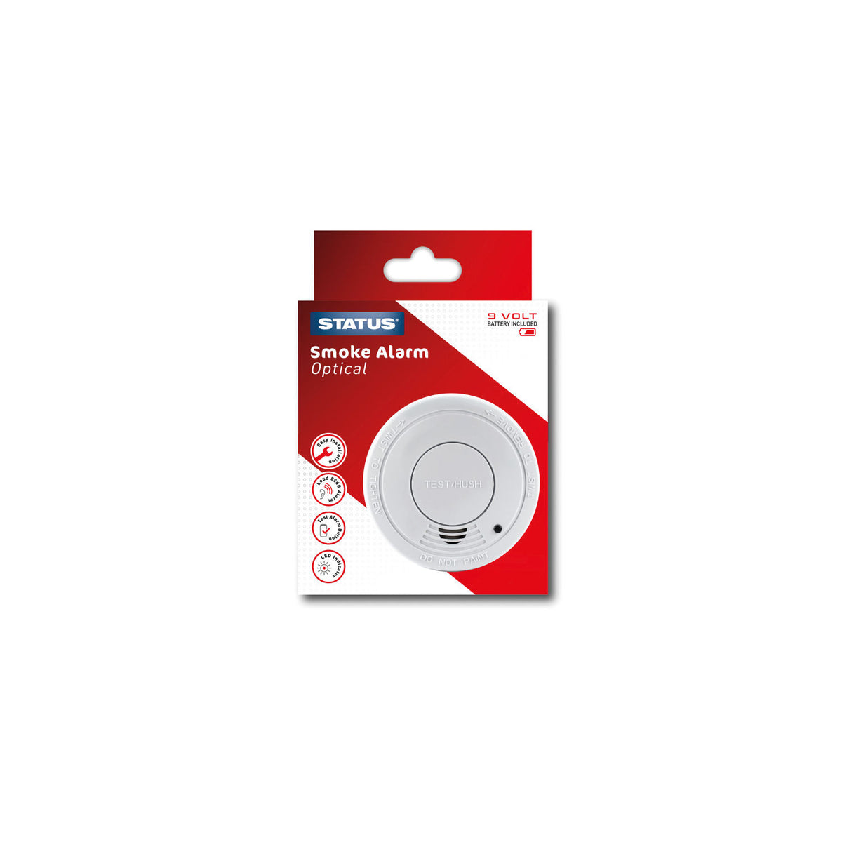 Status smoke alarm optical 9V battery unit (British brand)