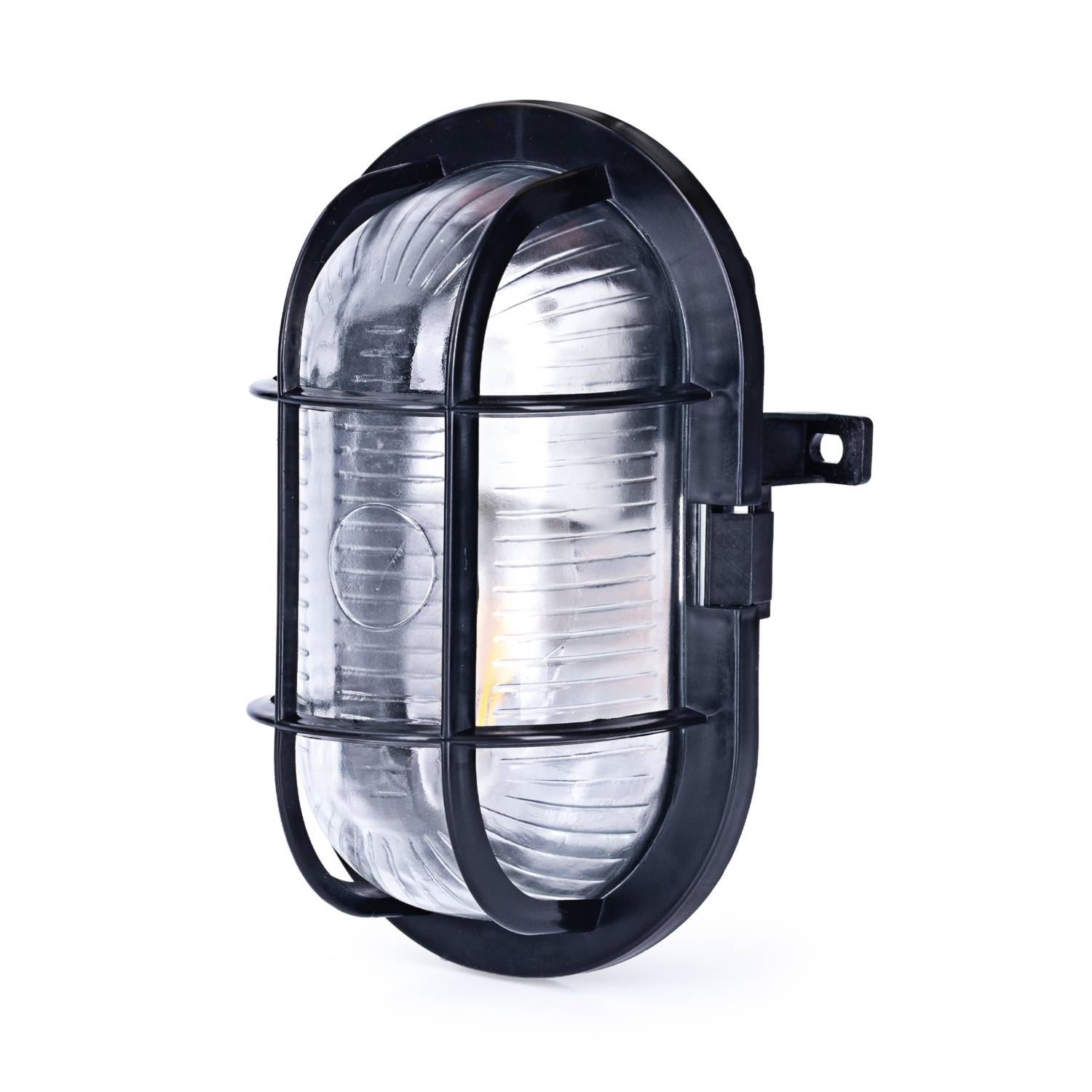 Turin black bulkhead outdoor light (British brand)
