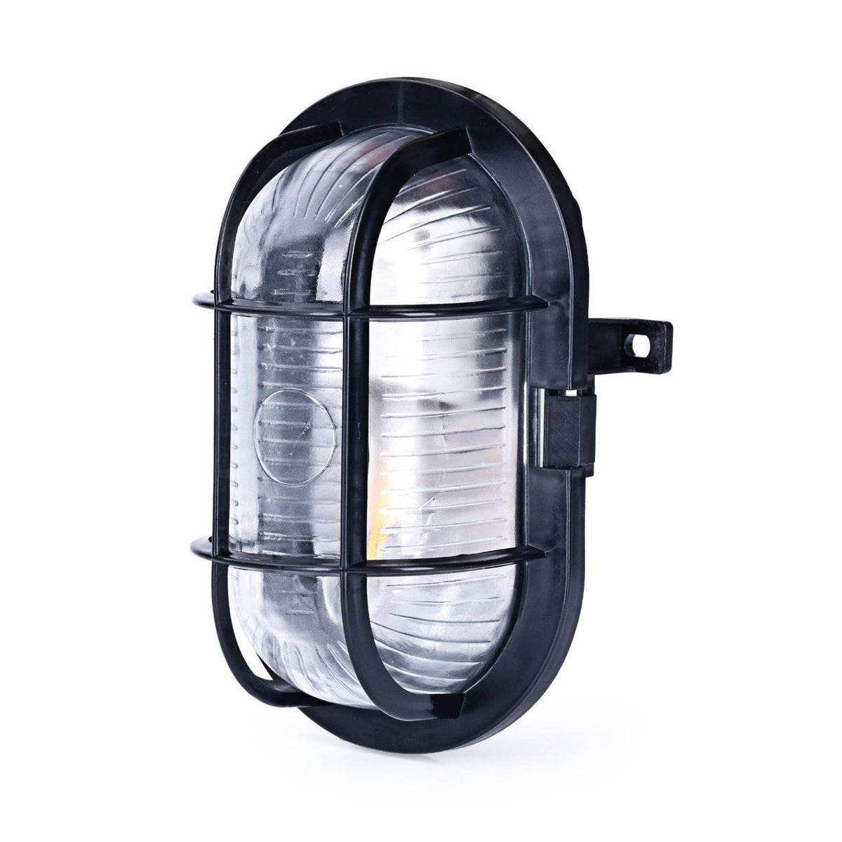 Turin black bulkhead outdoor light (British brand)