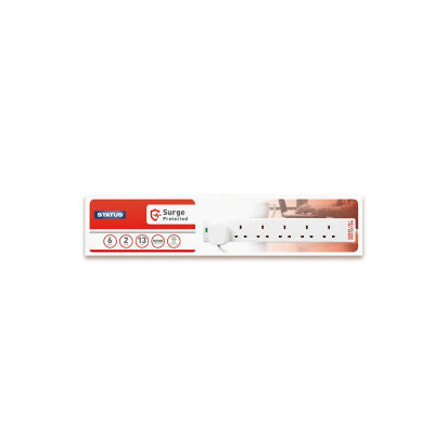 Status 6-way extension lead 2m (British brand)