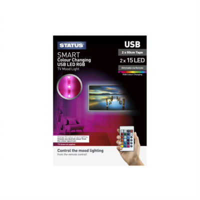 Status TV Mood Light Colour LED Strip 2 x 0.5m