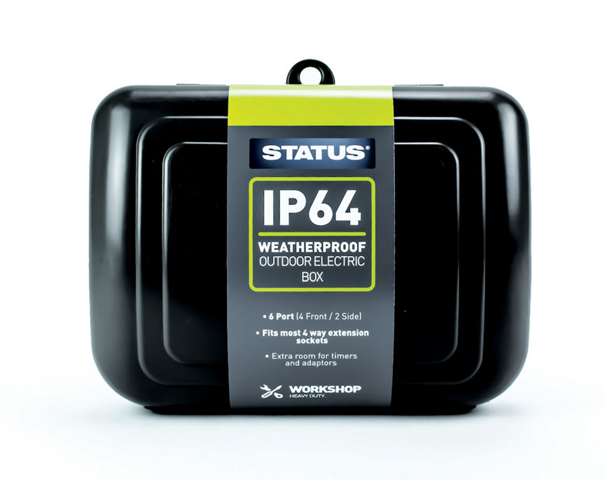 Status IP64 Outdoor Weatherproof Electric Box Black GOODS ASDA   