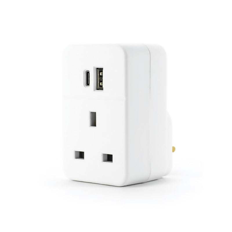 Status USB adaptor with A and C ports - British product