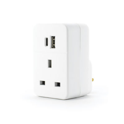 Status USB adaptor with A and C ports - British product