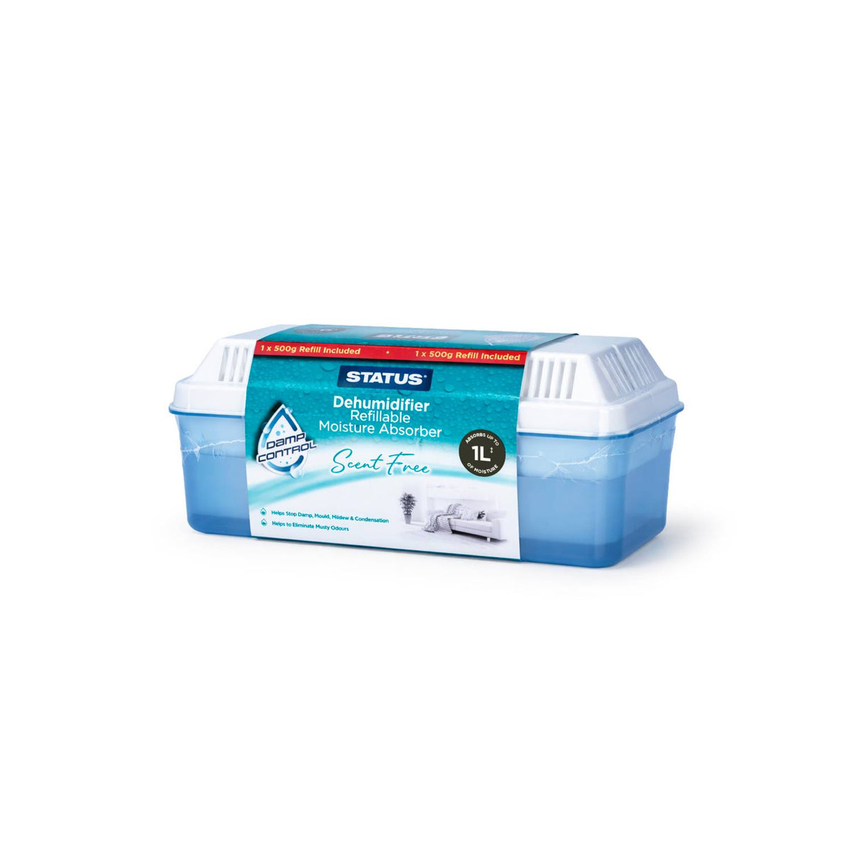 Dehumidifier refillable moisture absorber scent free, imported from the UK