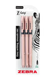 Zebra Z-Grip Rose Gold Black ink Stick Pens 3pk GOODS ASDA   