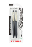 Zebra gel penner svart kropp (britisk merke)