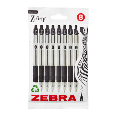 Zebra ballpoint pens black 8 pack (British brand)