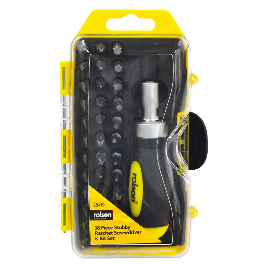 Rolson 38pc Stubby Screwdriver Set GOODS ASDA   