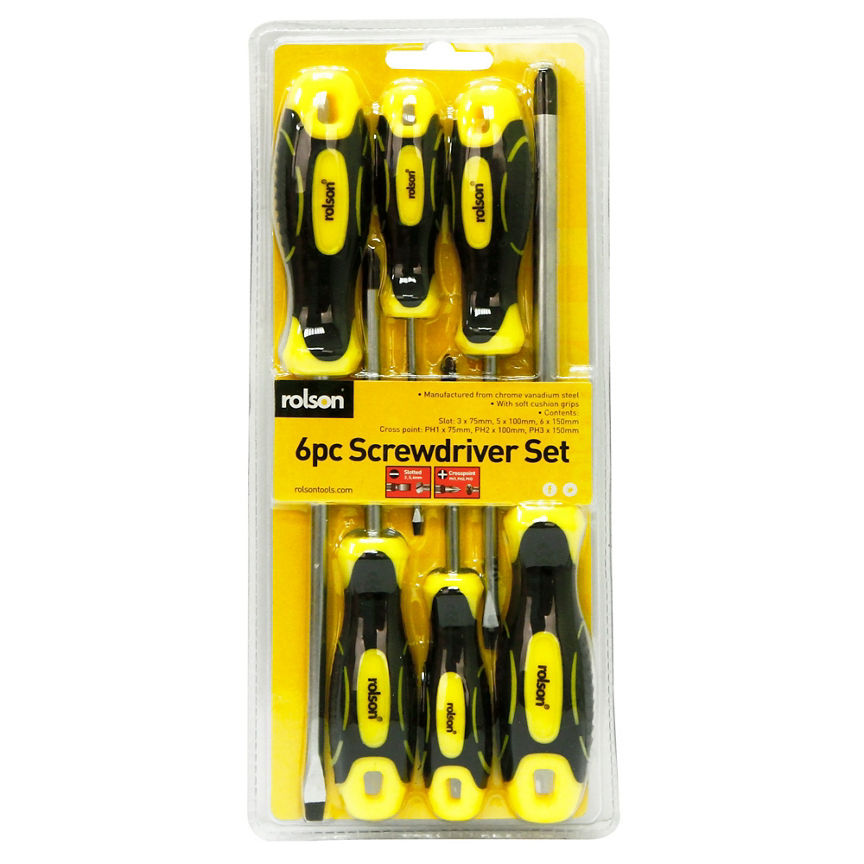 Rolson 6pc Screwdriver Set