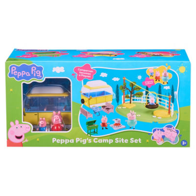Peppa Pig camping playset with campervan, zip line and figures - British product