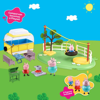Peppa Pig camping playset with campervan, zip line and figures - British product