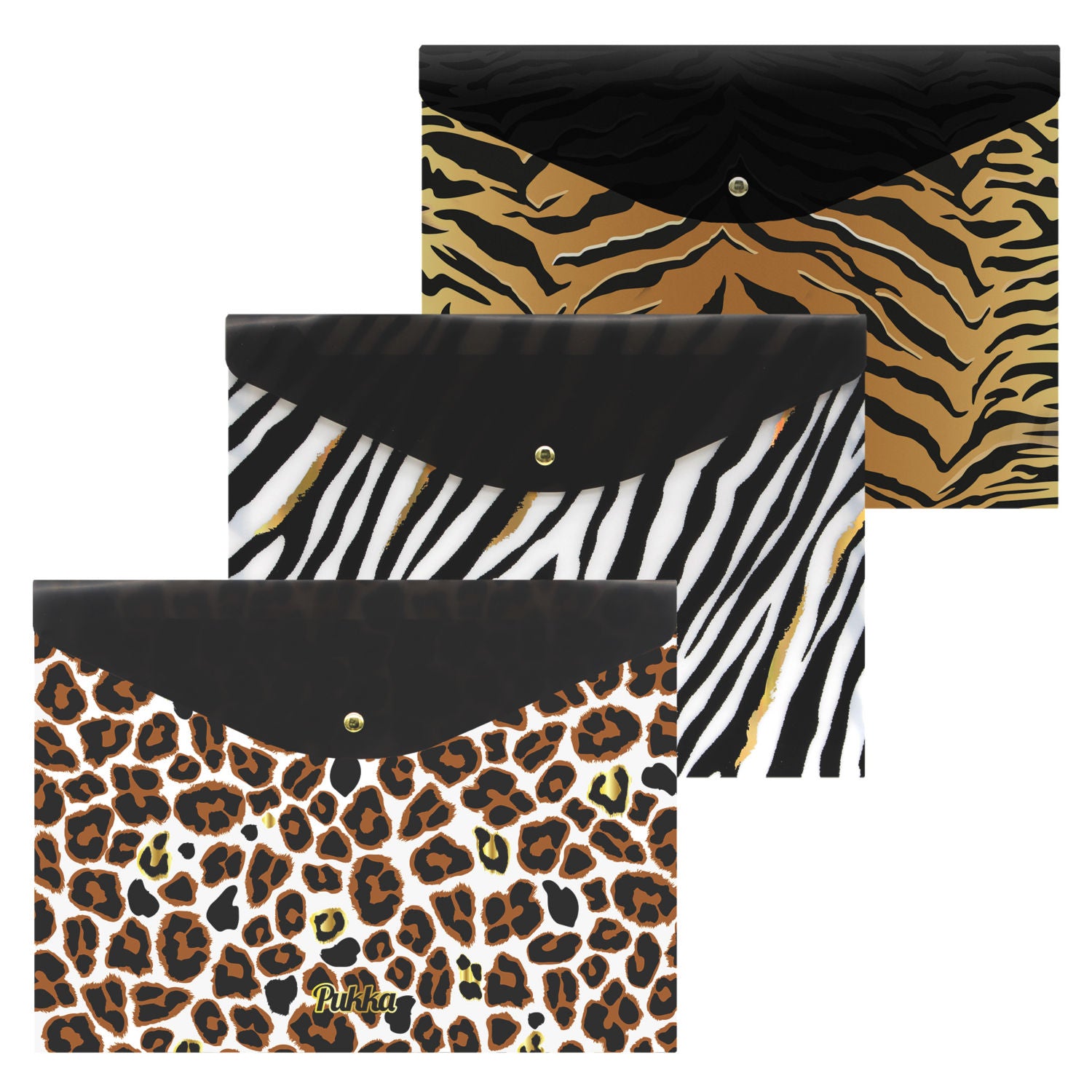 Pukka wild design A4 stud wallet - British product
