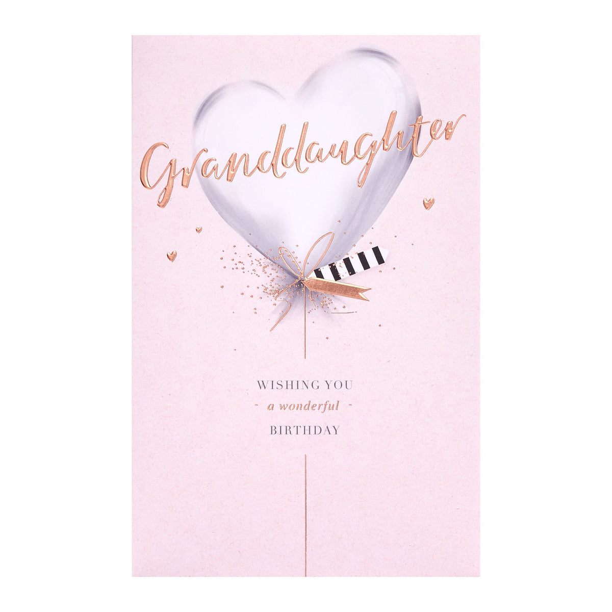 Birthday card for granddaughter with message and envelope - British product
