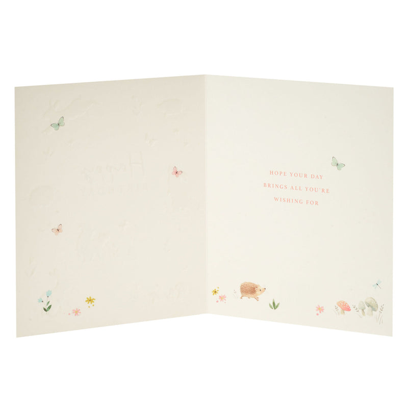 George Home cute woodland characters birthday card 154x184mm, UK version