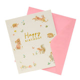 George Home cute woodland characters birthday card 154x184mm, UK version