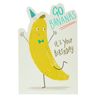 George Home Go Bananas Stanz-Geburtstagskarte 121 mm x 184 mm