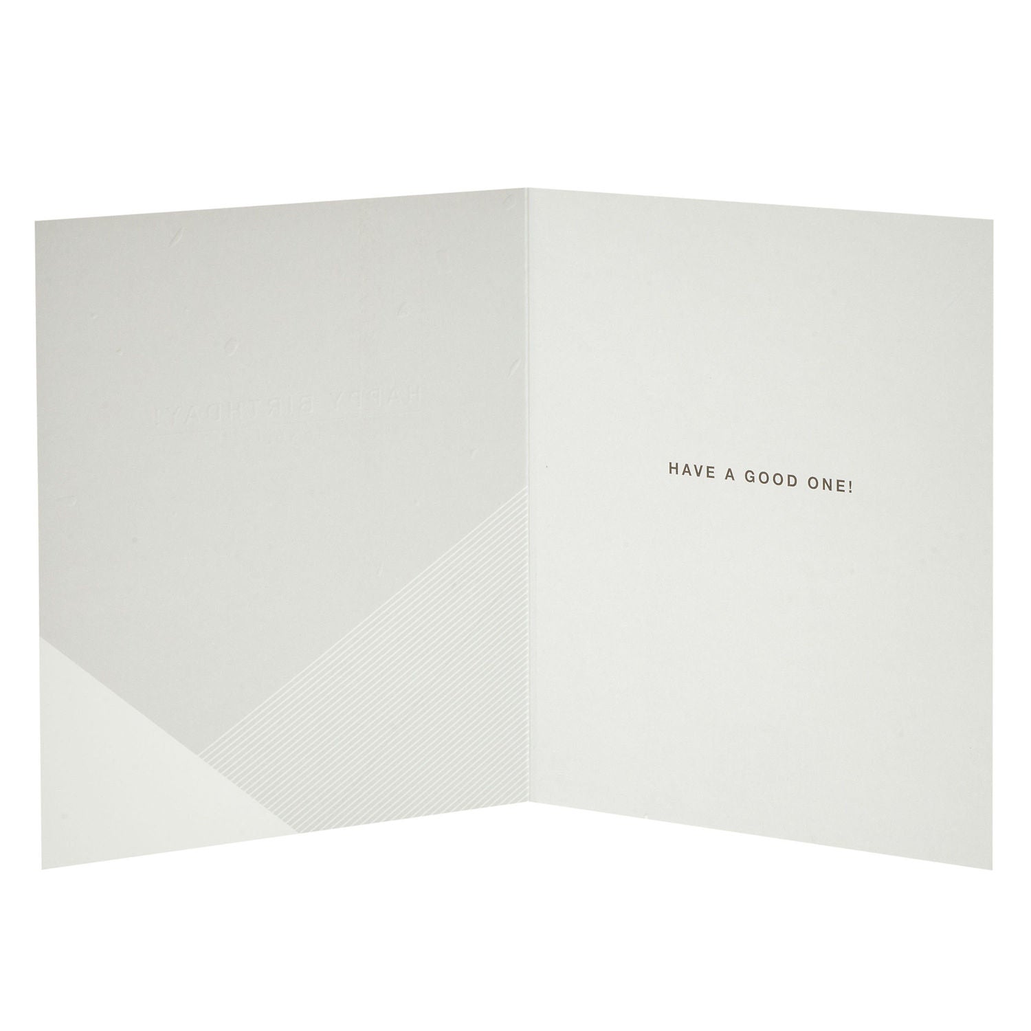 George Home green and gold birthday card 154 x 184mm, UK version