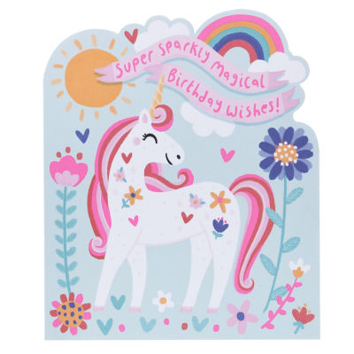 George Home unicorn birthday card 155x235mm, UK version