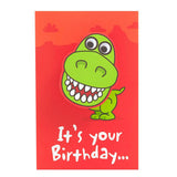George Home birthday card with wobbling dinosaur head, UK version